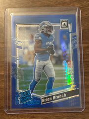 Brian Branch Blue Hyper 2023 Panini Donruss Optic RC Prizm #233