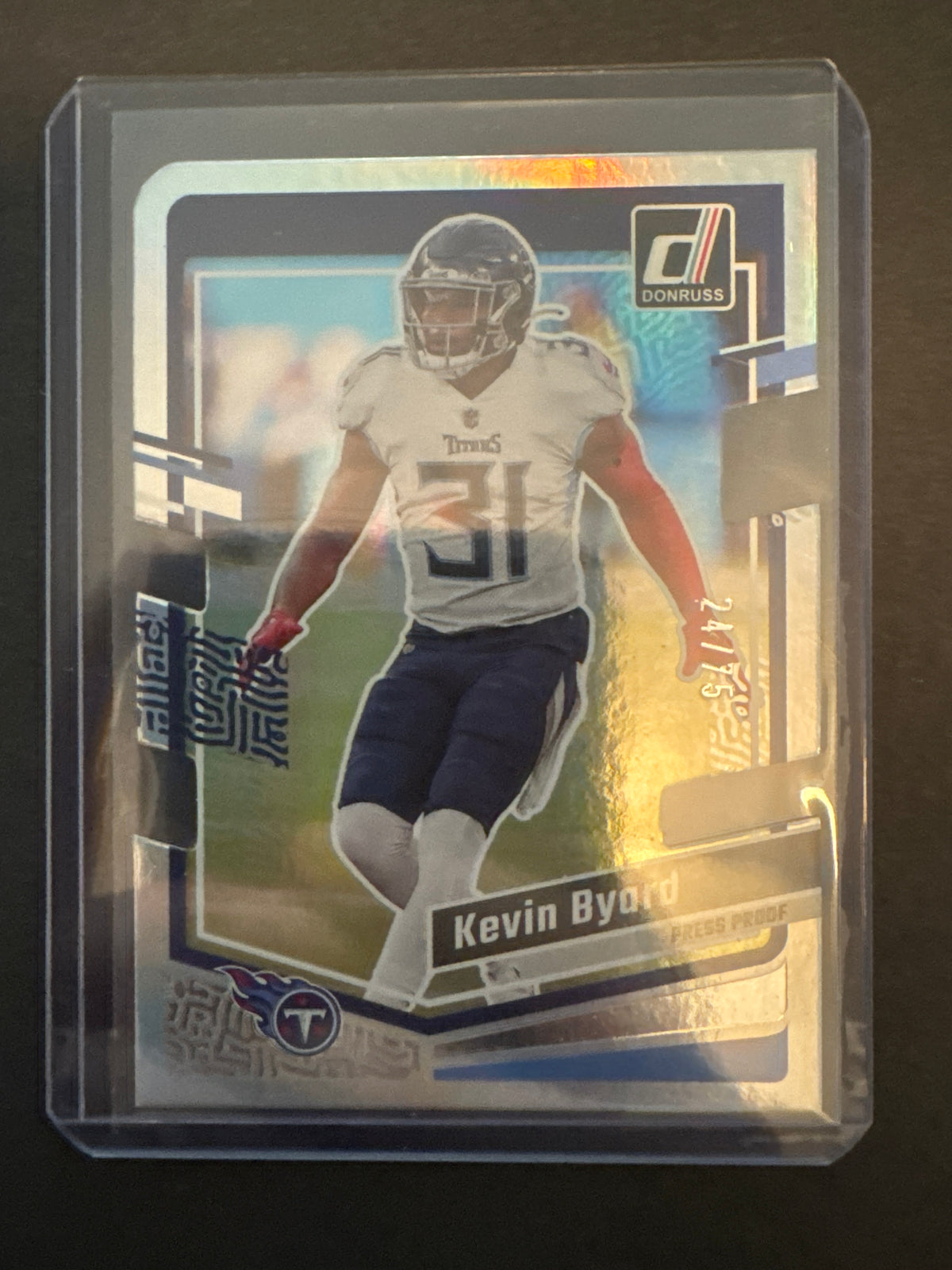 Kevin Byard /75 Silver Press Proof Die Cut 2023 Donruss #287