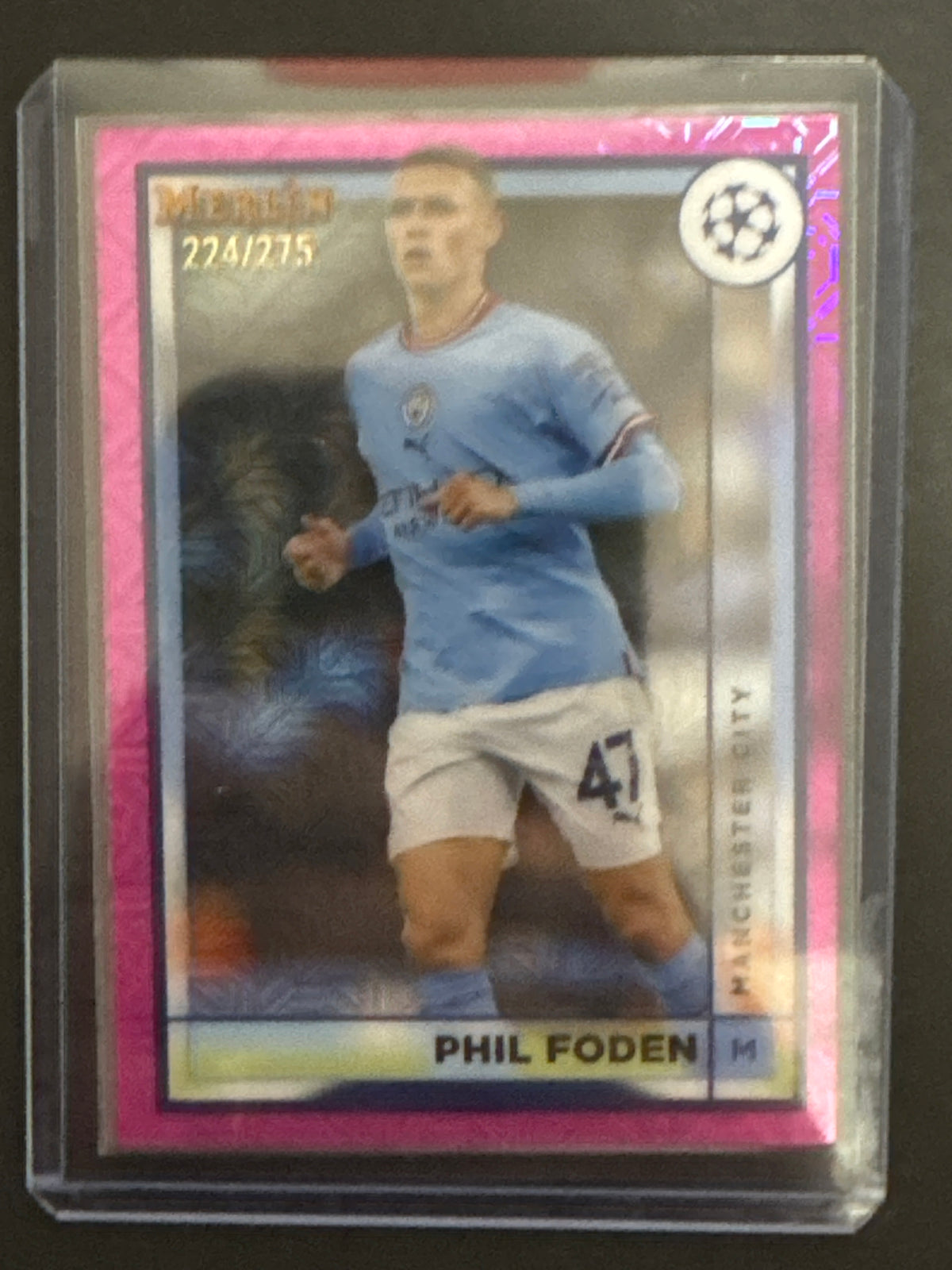 Phil Foden /275 Pink Mojo Refractor 2023 Topps Merlin UEFA #93