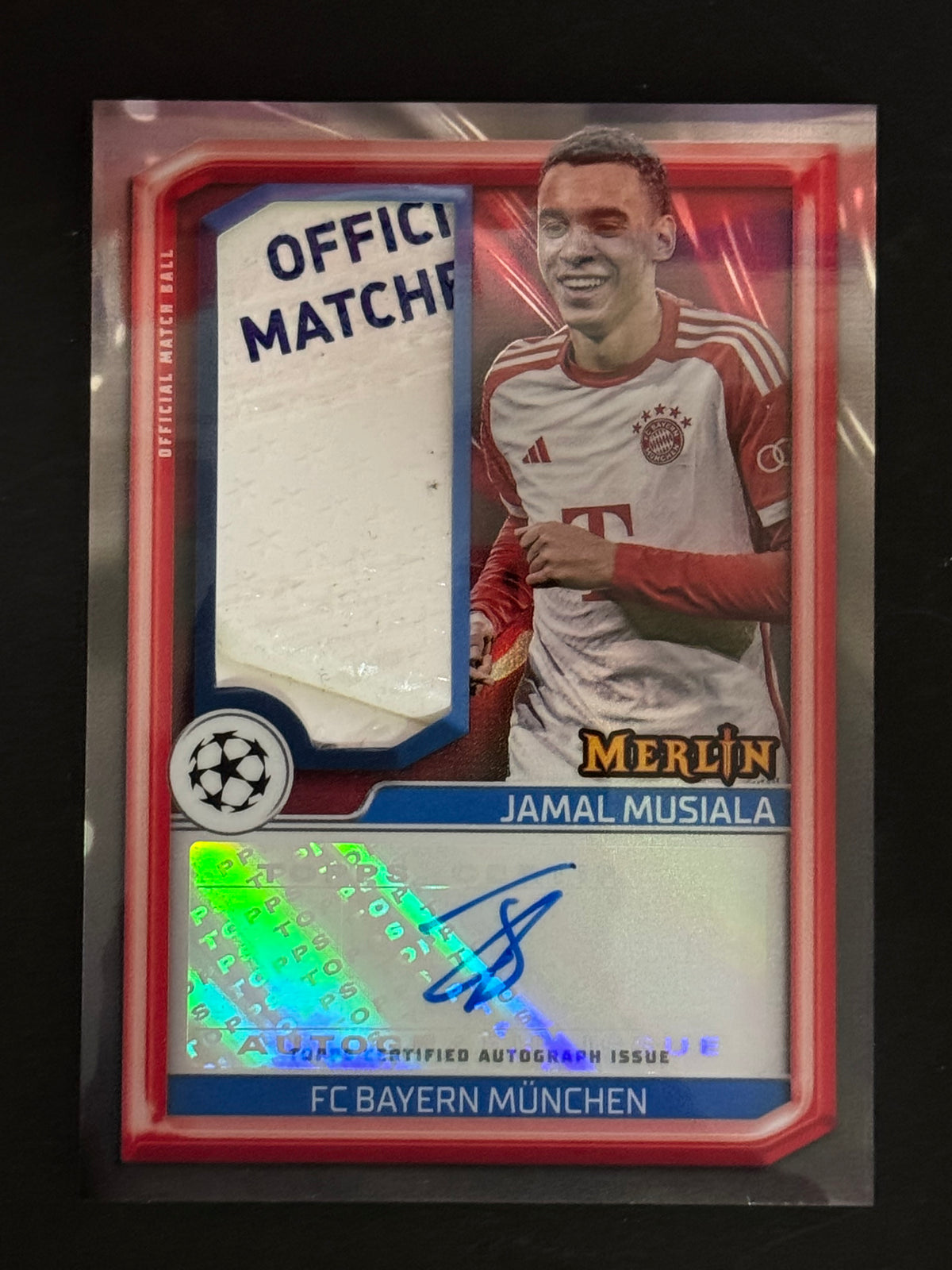 Jamal Musiala Merlin's Match Ball Signatures 2023 Topps Merlin UCC #MBS-JM