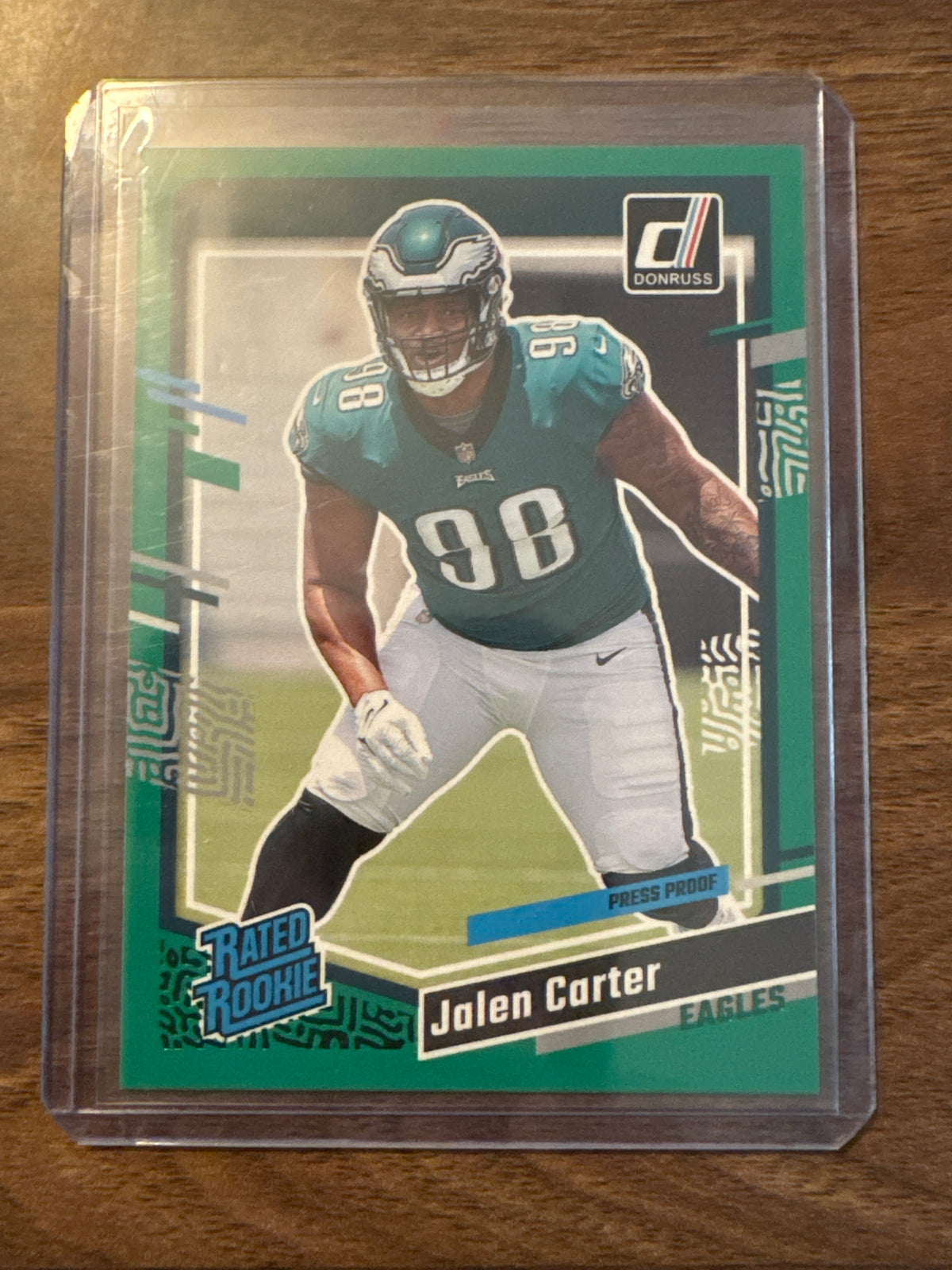 Jalen Carter RC Press Proof Green 2023 Donruss #381